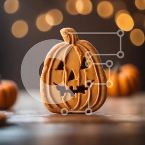 Intra Συλλεκτικό Ξύλινο Παζλ Plywood  4mm - Μπισκότο σε σχήμα κολοκύθας για τη γιορτή του Halloween Σε Ξύλινο Κουτί - Διαστάσεις: 10x10 cm – 25 κομμάτια