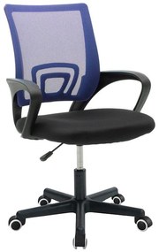 Καρέκλα γραφείου Berto II με ύφασμα mesh σε μπλε-μαύρη απόχρωση 57.5x54.5x81-91εκ 60x48x95 εκ.