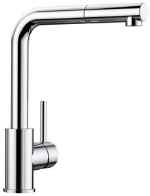 Blanco Mila-S Chrome Μπαταρία Κουζίνας με Περιστρεφόμενο Ρουξούνι και Αποσπώμενο Ντους