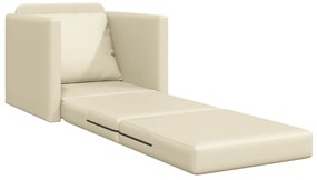 vidaXL Πολυθρόνα Δαπέδου 2 σε 1 Κρεμ 74x77x81 εκ. Τεχνητό Δέρμα