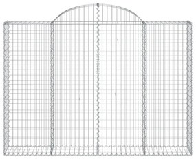 Συρματοκιβώτια Τοξωτά 20 τεμ. 200x30x140/160 εκ. Γαλβαν. Ατσάλι - Ασήμι