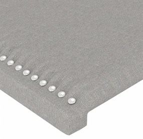 Κεφαλάρι Κρεβατιού LED Ανοιχτό Γκρι 100x5x118/128εκ. Υφασμάτινο 3122274