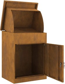 vidaXL Θυρίδα Πακέτων με αποθήκευση Σκ rusty 47,5 x 38 x 59 εκ.