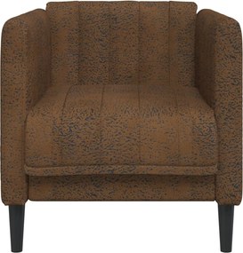 vidaXL Πολυθρόνα Καφέ από Συνθετικό Καστόρι