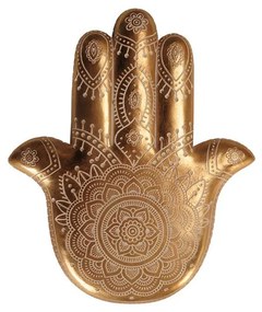 Διακοσμητικό Τοίχου Hamsa 019681 24,5x2,5xH29,5cm Gold-White Polyresin