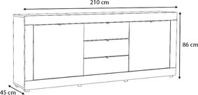 Μπουφές Ocean Megapap χρώμα λευκό 210x45x86εκ.