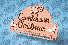 Σετ των 2 Intra απο ξύλο plywood 3mm-4mm πάχος Χριστουγεννιάτικη Αντίστροφη μέτρηση με Design Δίασταση 15x15 cm INTRAFABR-79767158