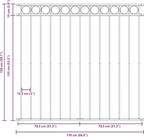 vidaXL Πάνελ Περίφραξης ASSEN Ατσάλινο 163x150 εκ. Μαύρο