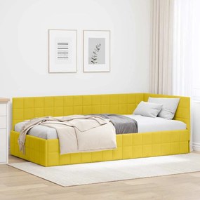 vidaXL Κρεβάτι Γωνίας με κεφαλάρι Κίτρινο 90 x 190 cm Βελούδο