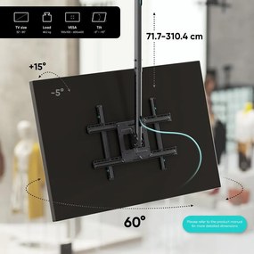 TV SET ACC CEILING MOUNT/32-80" BLACK N2L-B ONKRON