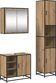 vidaXL Σετ Επίπλων Μπάνιου 3 pcs Artisan Oak Επεξεργασμένο ξύλο