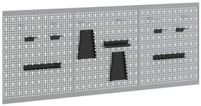vidaXL Αποθηκευτική Παγκάκια 3 pcs Γκρι 150 x 1 x 60 εκ