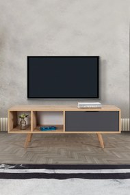 Έπιπλο Τηλεόρασης Sapphire Δρυς / Ανθρακί REBRE 130x35x18