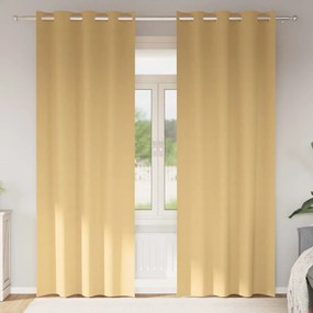vidaXL Κουρτίνες με κουρτίνες 2 pcs Μπεζ 245 x 140 εκ. Πολυεστέρας