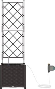 vidaXL Γλάστρα Κήπου Καφέ 40 x 40 x 142 cm PP