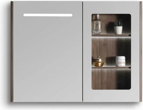 Martin Lavare 100 Led Walnut - Καθρέπτης μπάνιου με ντουλάπι (93x12x70)