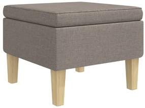 vidaXL Σκαμπό με Ξύλινα Πόδια Taupe Υφασμάτινο