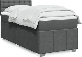 vidaXL Κρεβάτι Boxspring με Στρώμα Σκούρο Γκρι 80x200 εκ. Υφασμάτινο