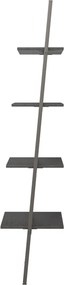 vidaXL Ραφιέρα Κεκλιμένη 4 Επιπέδων Μαύρη 64 x 34 x 150,5 εκ.