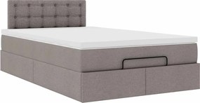 vidaXL Οθωμανικό κρεβάτι με στρώμα Taupe 120x190 cm Ύφασμα
