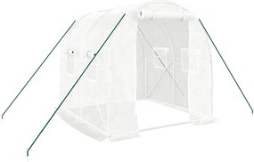 vidaXL Θερμοκήπιο με Ατσάλινο Πλαίσιο Λευκό 4 μ² 2 x 2 x 2 μ.