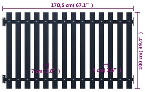 ΠΑΝΕΛ ΠΕΡΙΦΡΑΞΗΣ ΑΝΘΡΑΚΙ 170,5X100 ΕΚ. ΑΤΣΑΛΙ ΜΕ ΒΑΦΗ ΠΟΥΔΡΑΣ 146476