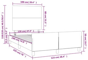 ΠΛΑΙΣΙΟ ΚΡΕΒΑΤΙΟΥ ΜΕ ΚΕΦΑΛΑΡΙ ΑΝΟΙΧΤΟ ΓΚΡΙ 120X190ΕΚ.ΥΦΑΣΜΑΤΙΝΟ 3270499