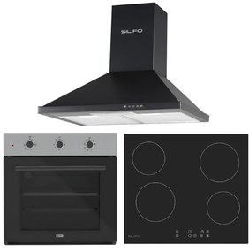 SILIFO ΣΕΤ ΦΟΥΡΝΟΣ SF6008 INOX + ΕΣΤΙΑ ΚΕΡΑΜΙΚΗ SF6821HV4 + ΑΠΟΡΡΟΦΗΤΗΡΑΣ ΚΑΜΙΝΑΔΑ SF6622 BLACK 60CM (4 ΕΤΗ ΕΓΓΥΗΣΗ ΕΛΛΗΝΙΚΗΣ ΑΝΤΙΠΡΟΣΩΠΕΙΑΣ) SILIFO 999-002-92267