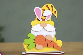 Intra απο ξύλο plywood 3mm-4mm πάχος - Gnome Bunny Πάσχα | Πασχαλινό λαγουδάκι | CNC Δίασταση 15x15 cm INTRAFABR-118346243