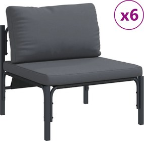 vidaXL Σετ Καναπέ Κήπου 10 τμχ. Μαύρο Ατσάλι