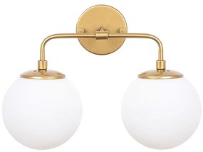 Φωτιστικό Τοίχου - Απλίκα Horn 942FLG2174 37x21x27cm 2xE14 40W White-Gold Opviq