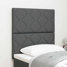 vidaXL LED Κεφαλάρι Γεωμετρικών Σχεδίων Σκούρο Γκρι 80 εκ. Υφάσμα
