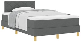 vidaXL Κρεβάτι box spring με στρώμα Σκούρο γκρι 120 x 200 cm ύφασμα