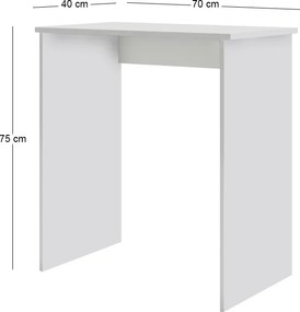 Γραφείο εργασίας Biro Megapap χρώμα λευκό 70x40x75εκ.