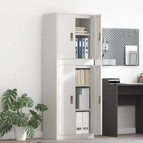 vidaXL Ντουλάπι αποθήκευσης 2 τμχ. Λευκό 60 x 40 x 175 εκ Ατσάλι