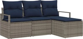 vidaXL Σετ Καναπέ 4 pcs Γκρι συνθετικό ρατάν