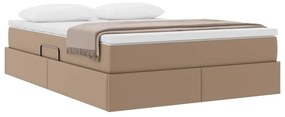 vidaXL Κρεβάτι με αποθηκευτικό χώρο και στρώμα Καπουτσίνο 140 x 200 cm