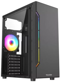 ProGaming Cyber Gaming Midi Tower Κουτί Υπολογιστή με Πλαϊνό Παράθυρο και ARGB Φωτισμό Μαύρο