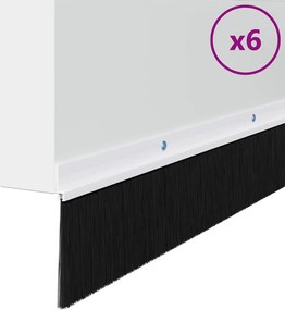 vidaXL Σφραγίδες πόρτας με βούρτσες που προσαρτώνται 6 pcs Λευκό