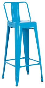 Σκαμπό μπάρ με πλάτη Melita-Pro Μεταλλικό Μπλέ 42x42x100Υεκ. 42x42x100 εκ.
