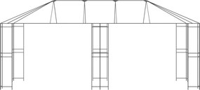 vidaXL Σκελετός Γκαζebo 6 x 3 m Μαύρο Ατσάλι