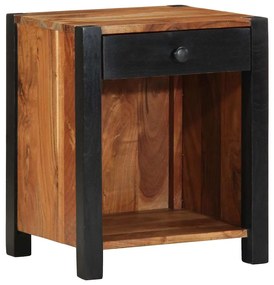 vidaXL Κομοδίνο με συρτάρι Καφέ 40 x 35 x 50 εκ. Μασίφ ξύλο ακακίας