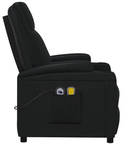 vidaXL Πολυθρόνα Μασάζ με Ανύψωση Μαύρη από Συνθετικό Δέρμα