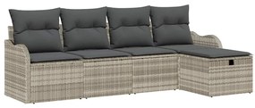 vidaXL Σετ Καναπέ Κήπου 5 pcs Ανοιχτό γκρι 231 x 117 x 85 εκ