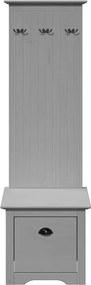 vidaXL Ντουλάπι διαδρόμου με γάντζους BODO Γκρι 50x40x157 cm