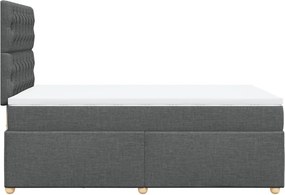 vidaXL Κρεβάτι Boxspring με Στρώμα Σκούρο Γκρι 120x190 εκ Υφασμάτινο