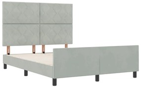 vidaXL Σκελετός Κρεβατιού Ανοιχτό γκρι 160 x 200 cm Βελούδο