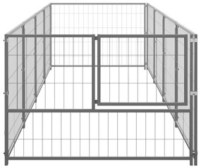 vidaXL Σπιτάκι Σκύλου Ασημί 4 μ² Ατσάλινο