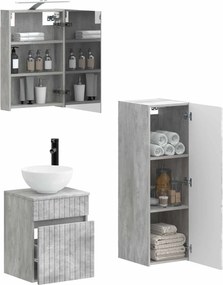 vidaXL Σετ Επίπλων Μπάνιου 4 pcs Γκρι Σκυροδέματος