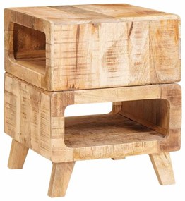 vidaXL End Table με ράφι Καφέ 40 x 40 x 49 εκ Στερεό ξύλο μάνγκο